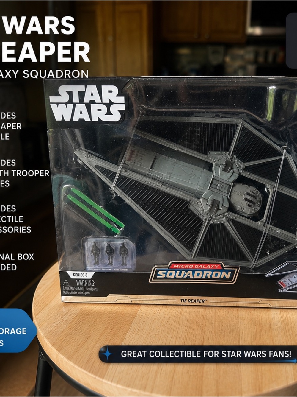 Star Wars TIE Reaper Micro Galaxy Squadron - Black, Gray